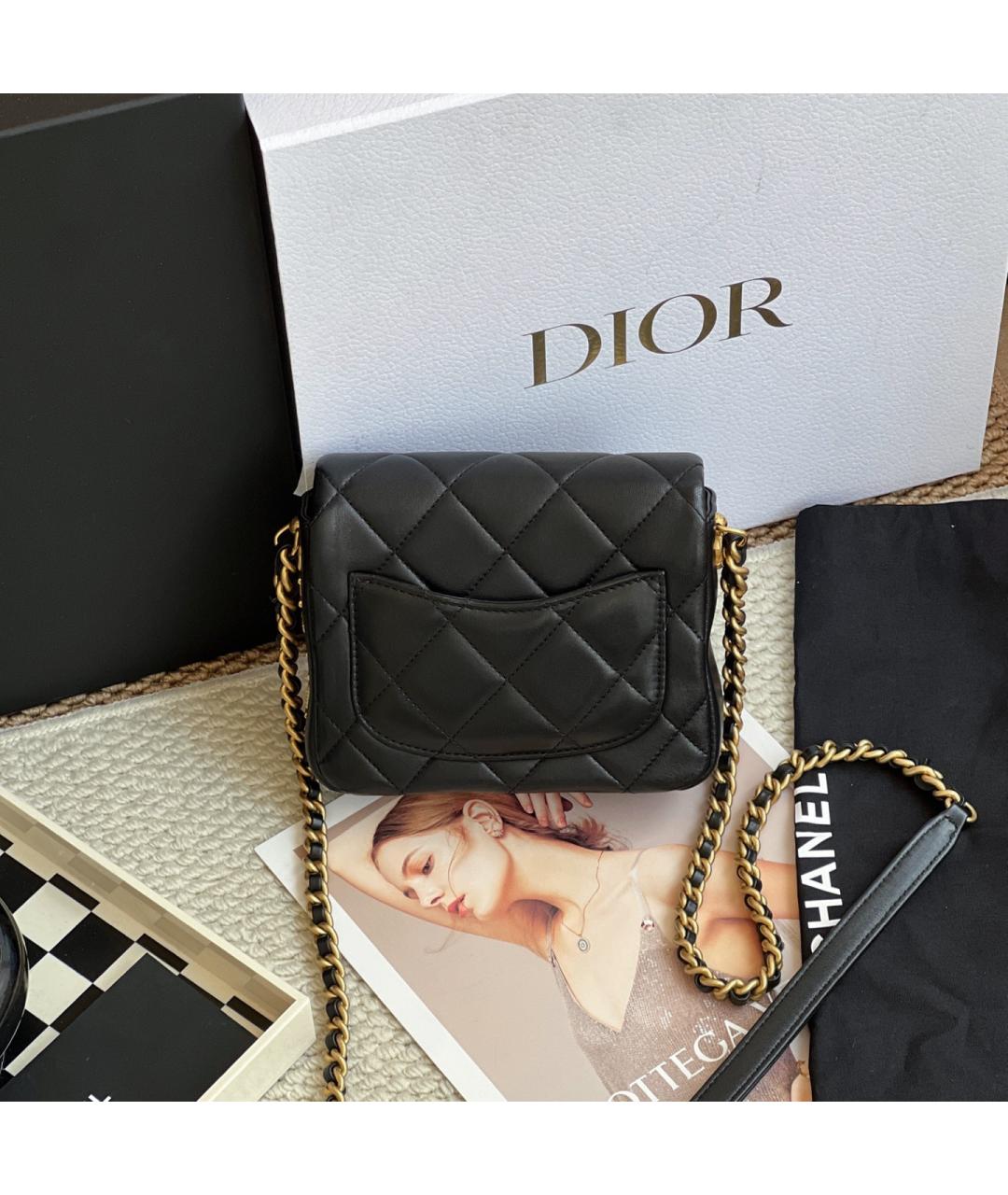 CHANEL Черная кожаная сумка через плечо, фото 2