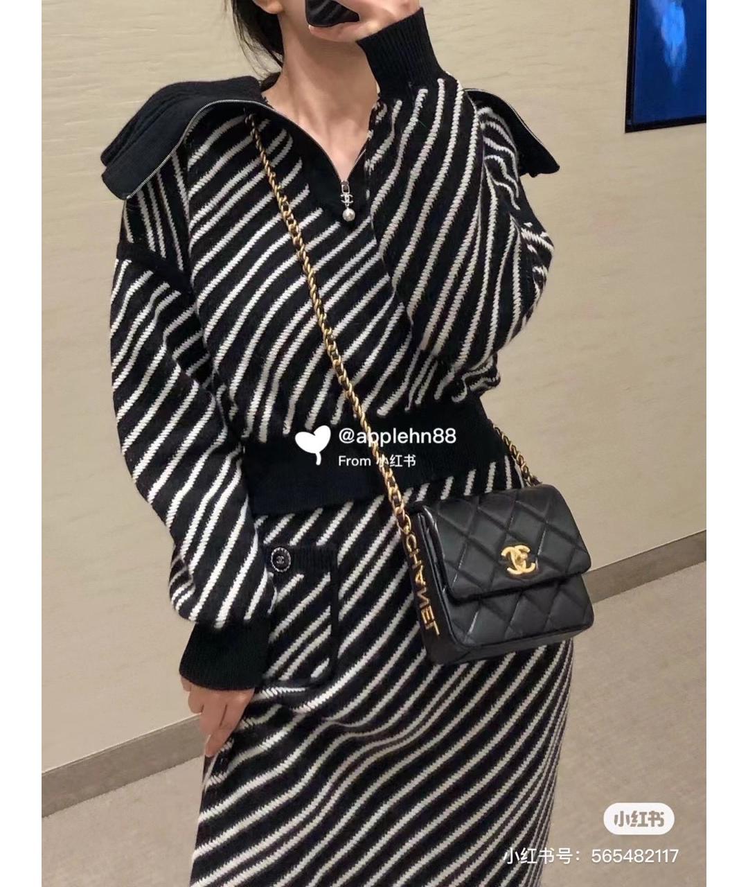 CHANEL Черная кожаная сумка через плечо, фото 7