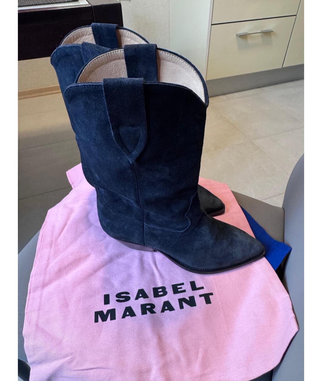 ISABEL MARANT Черные замшевые сапоги, фото 3