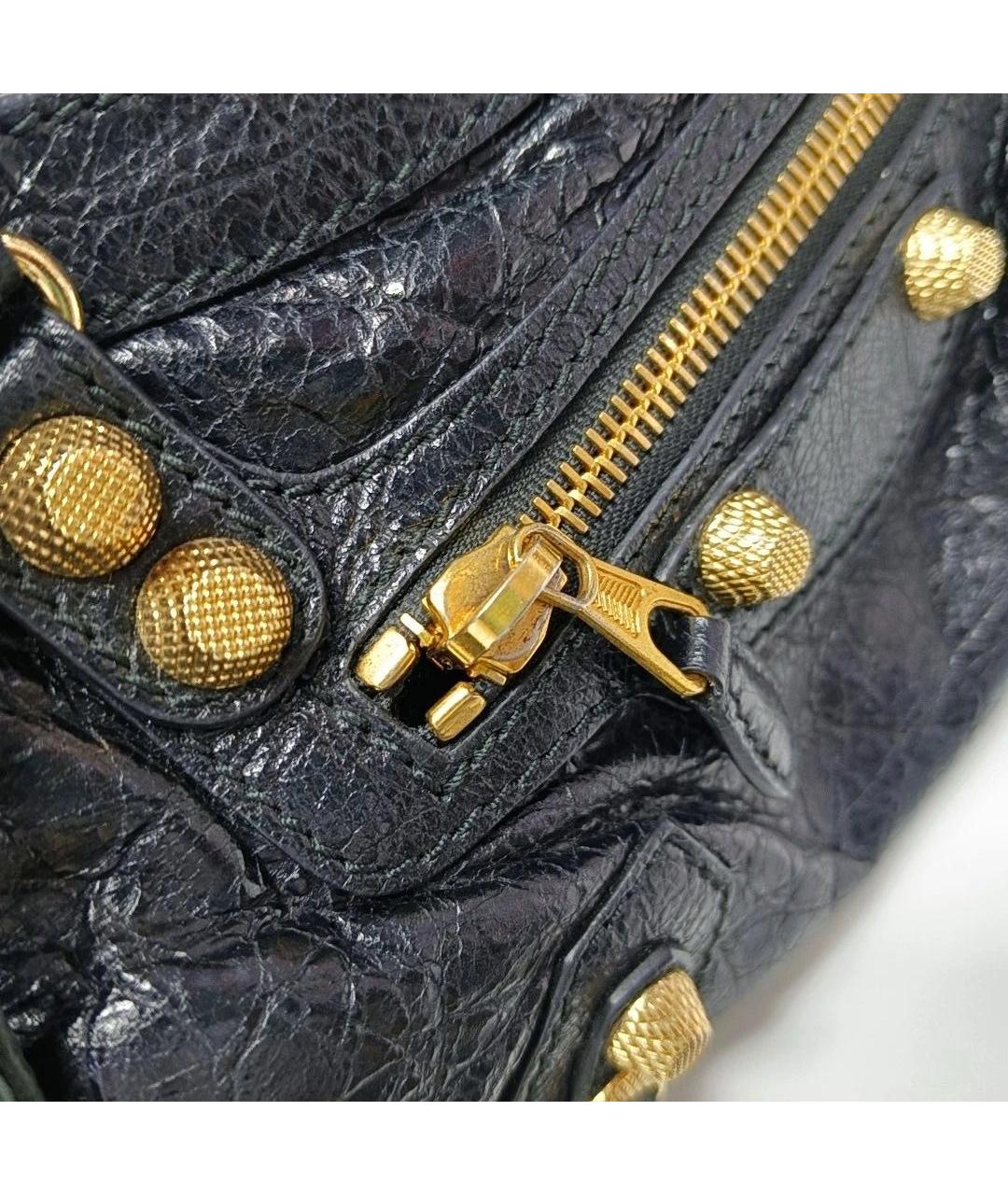 BALENCIAGA Черная кожаная сумка через плечо, фото 5