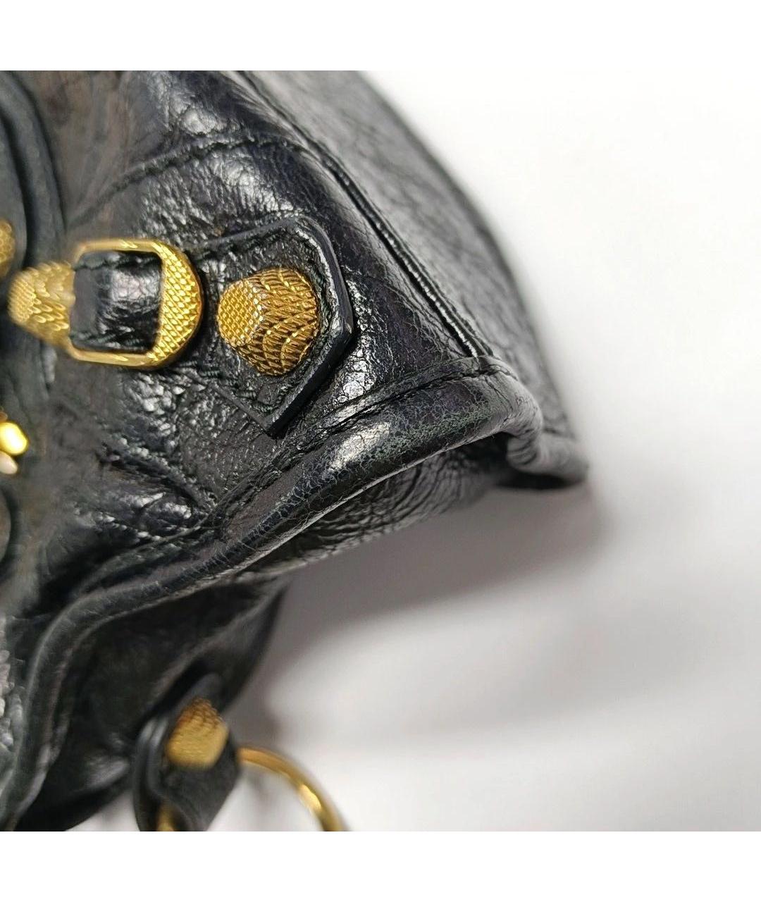 BALENCIAGA Черная кожаная сумка через плечо, фото 6