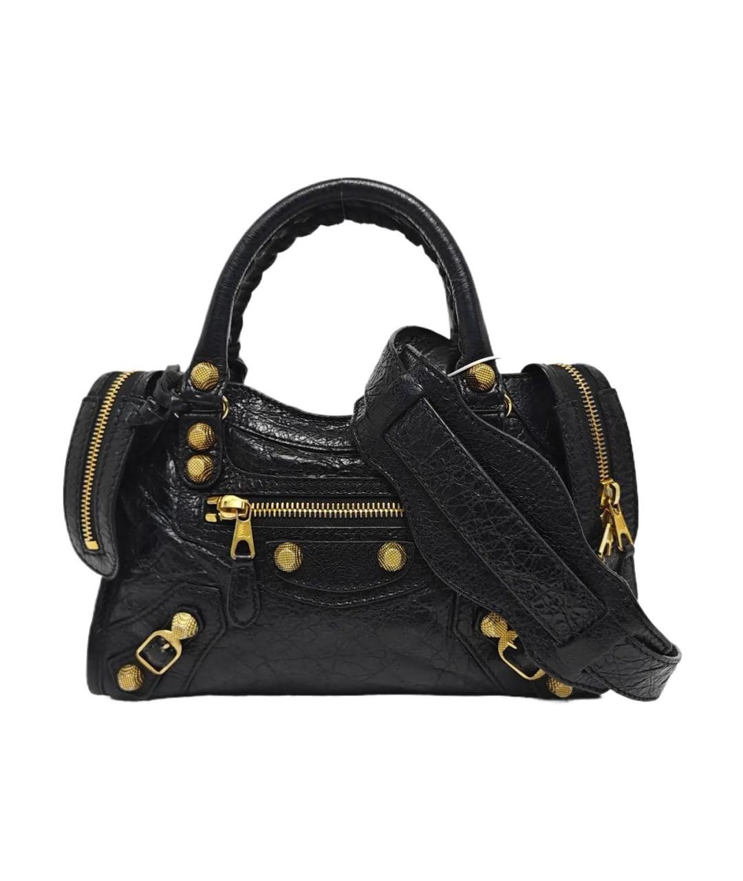 BALENCIAGA Черная кожаная сумка через плечо, фото 9