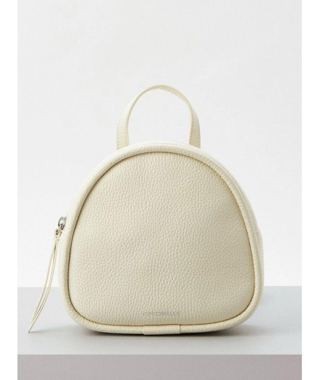 COCCINELLE Бежевый кожаный рюкзак, фото 9