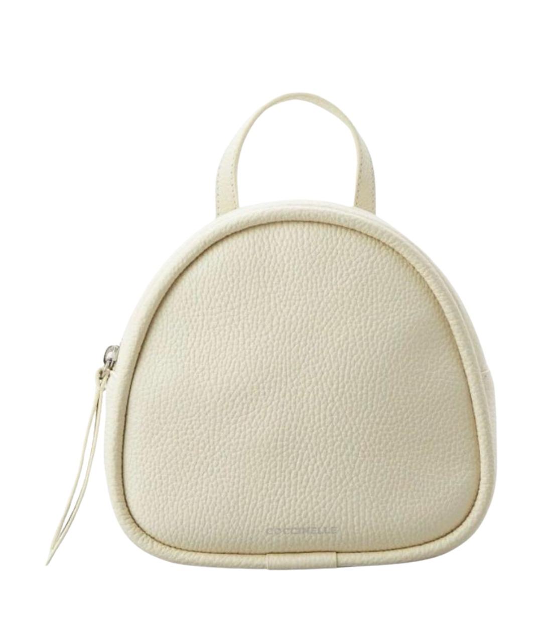 COCCINELLE Бежевый кожаный рюкзак, фото 1