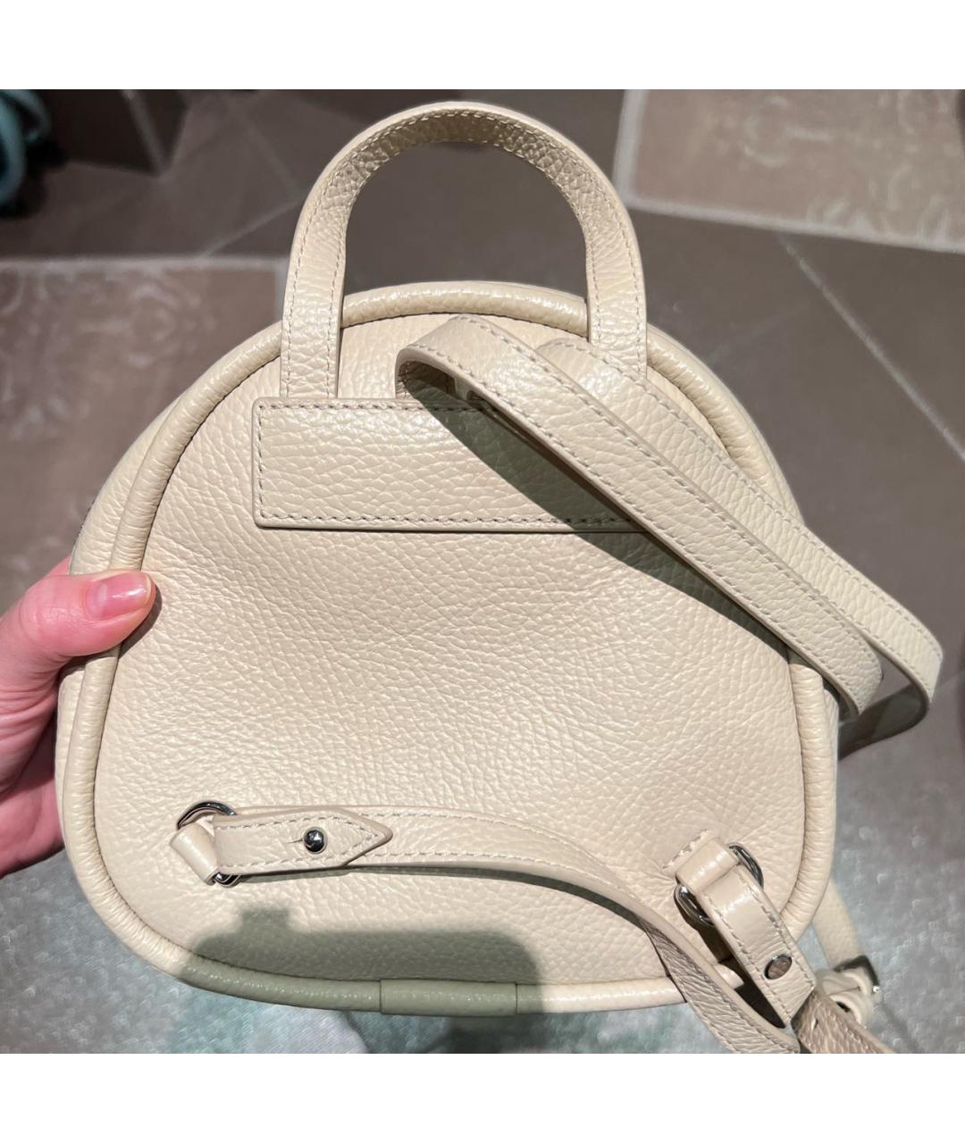 COCCINELLE Бежевый кожаный рюкзак, фото 6