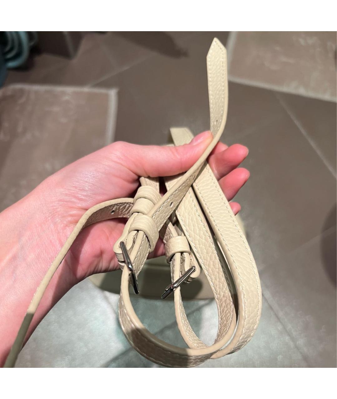 COCCINELLE Бежевый кожаный рюкзак, фото 8
