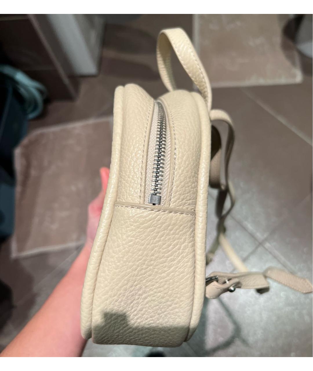 COCCINELLE Бежевый кожаный рюкзак, фото 4