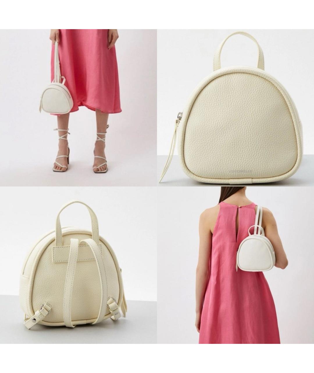 COCCINELLE Бежевый кожаный рюкзак, фото 7