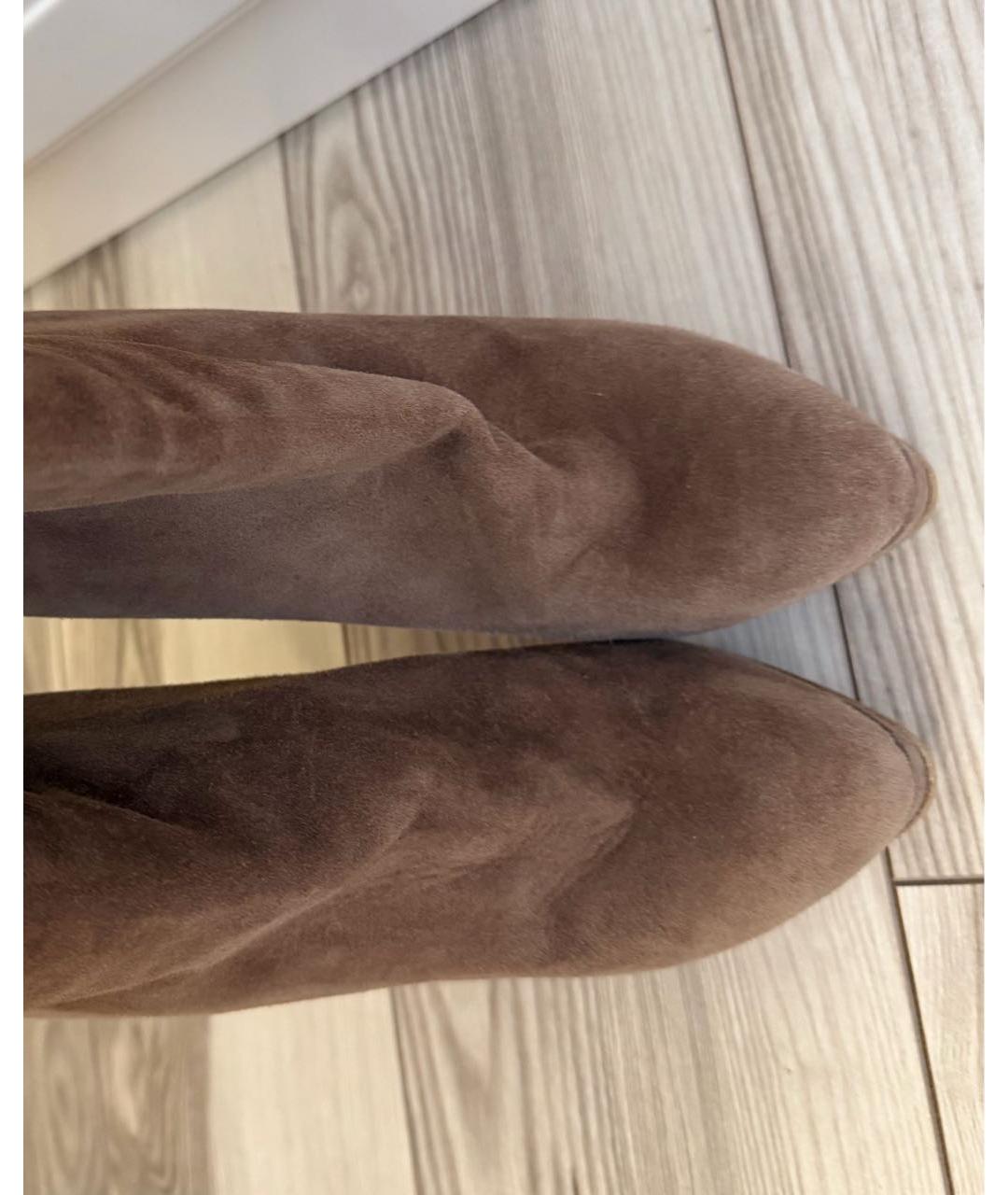 CHRISTIAN LOUBOUTIN Коричневые замшевые сапоги, фото 3