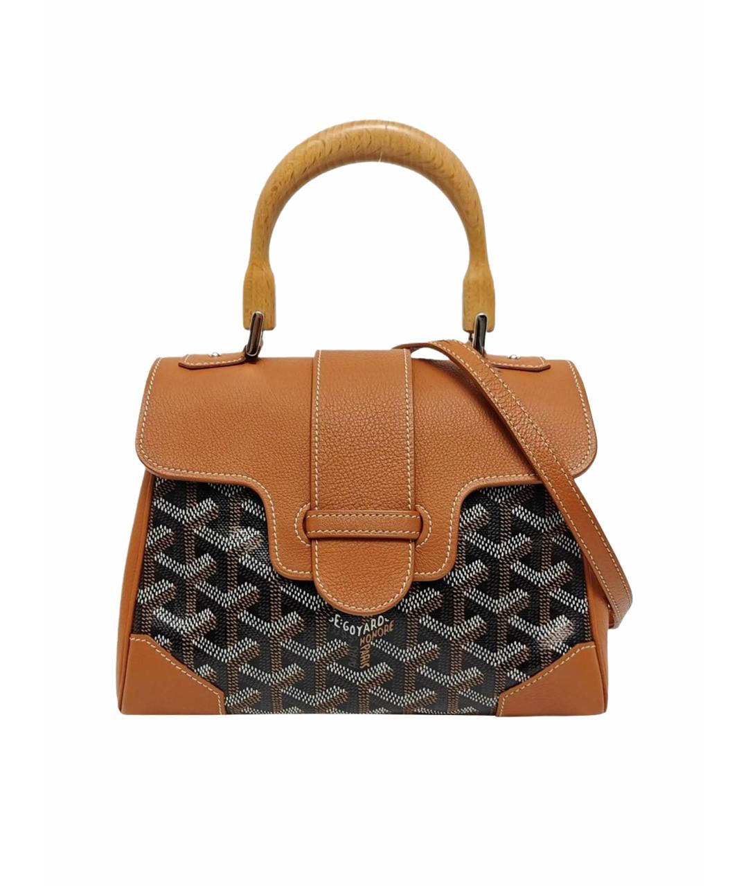 GOYARD Коричневая кожаная сумка через плечо, фото 1