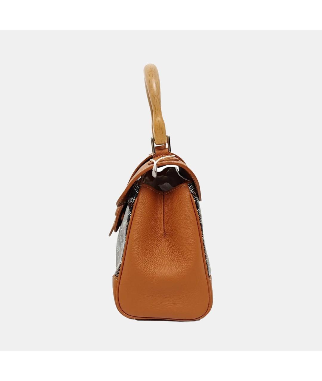 GOYARD Коричневая кожаная сумка через плечо, фото 2