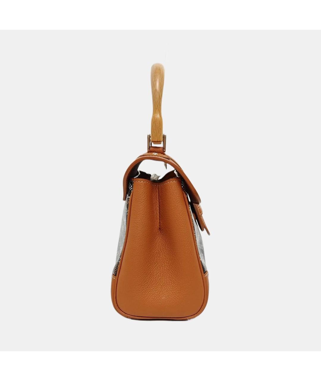 GOYARD Коричневая кожаная сумка через плечо, фото 3