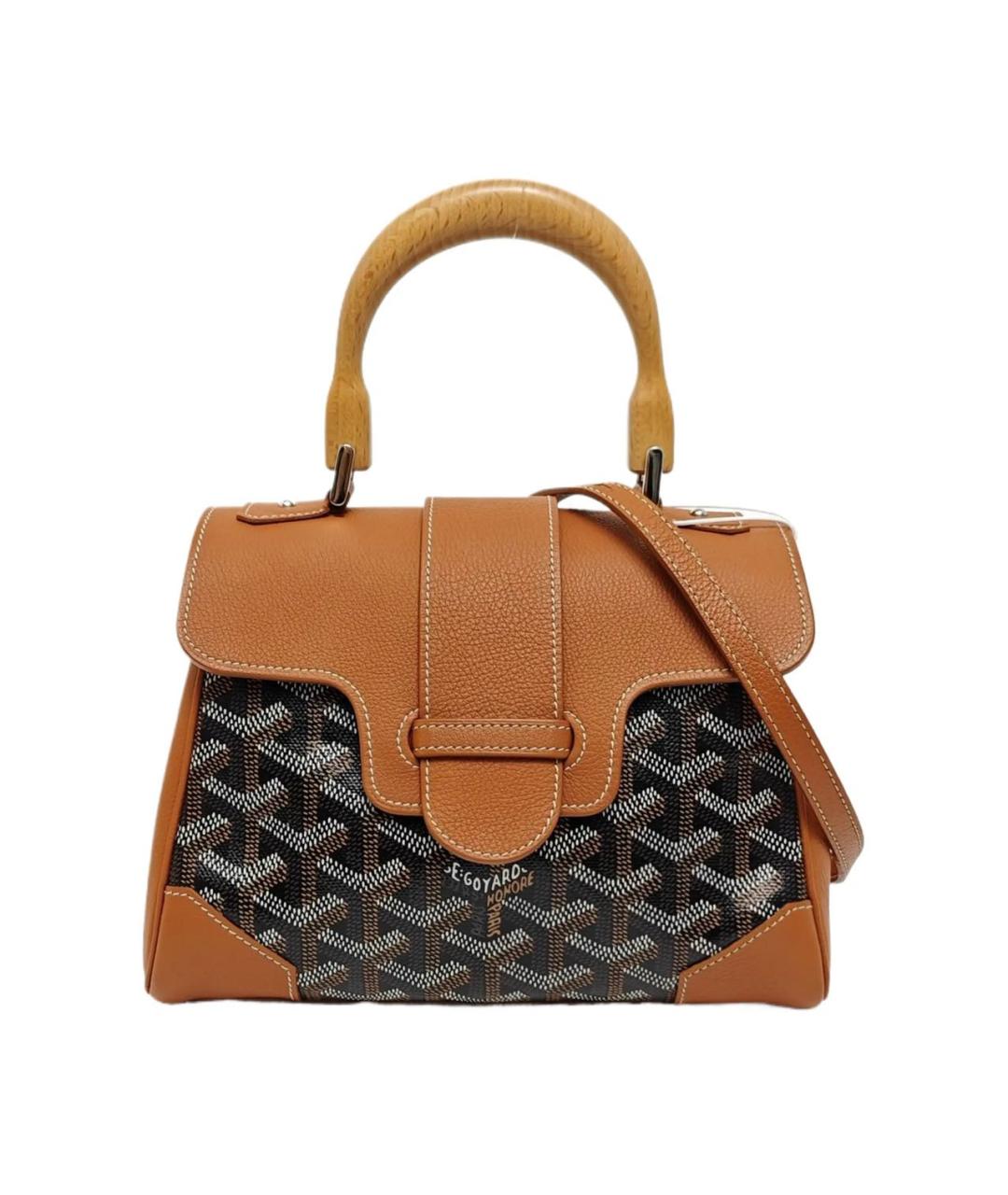 GOYARD Коричневая кожаная сумка через плечо, фото 7