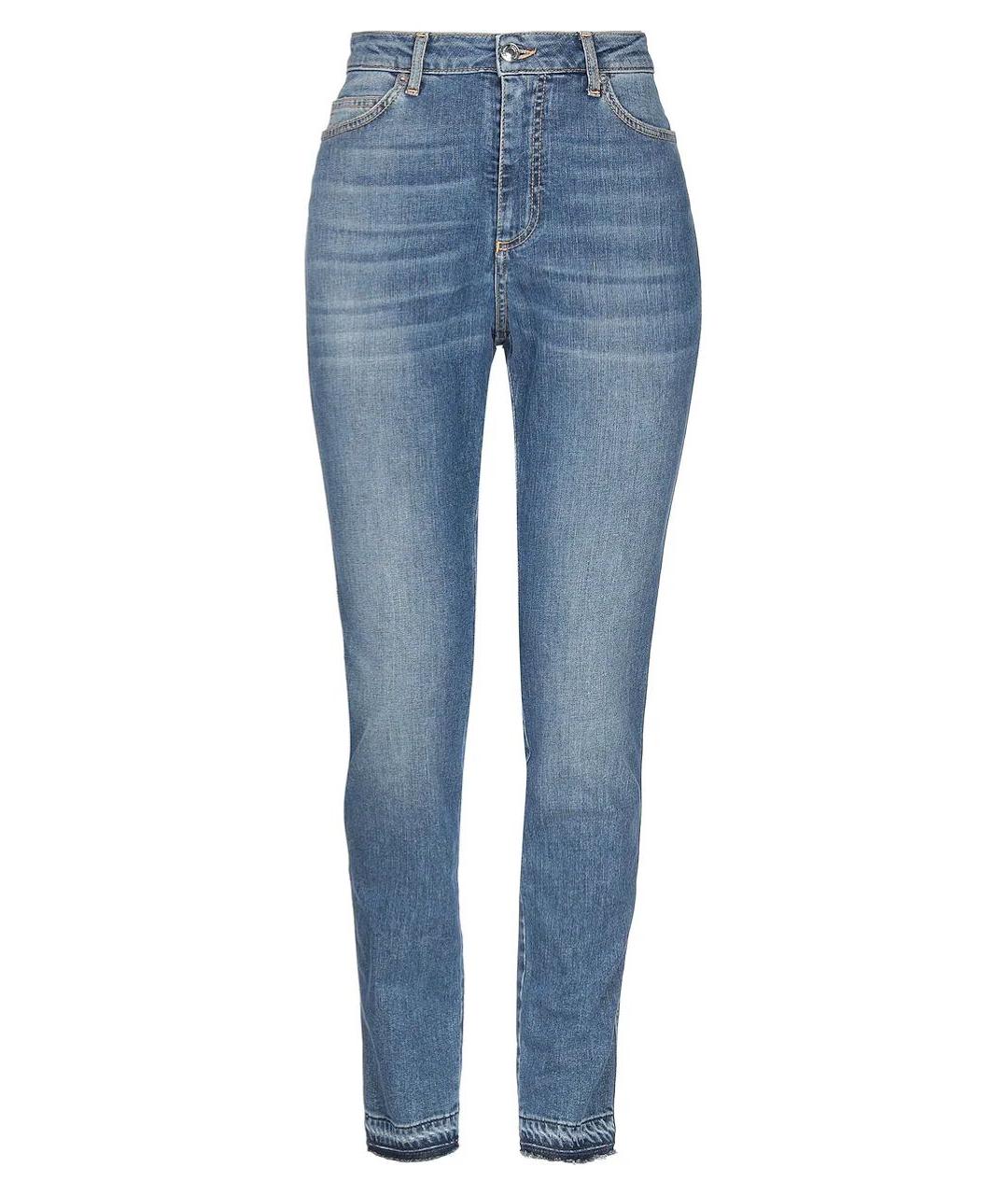 ERMANNO ERMANNO Голубые хлопко-эластановые джинсы слим, фото 1