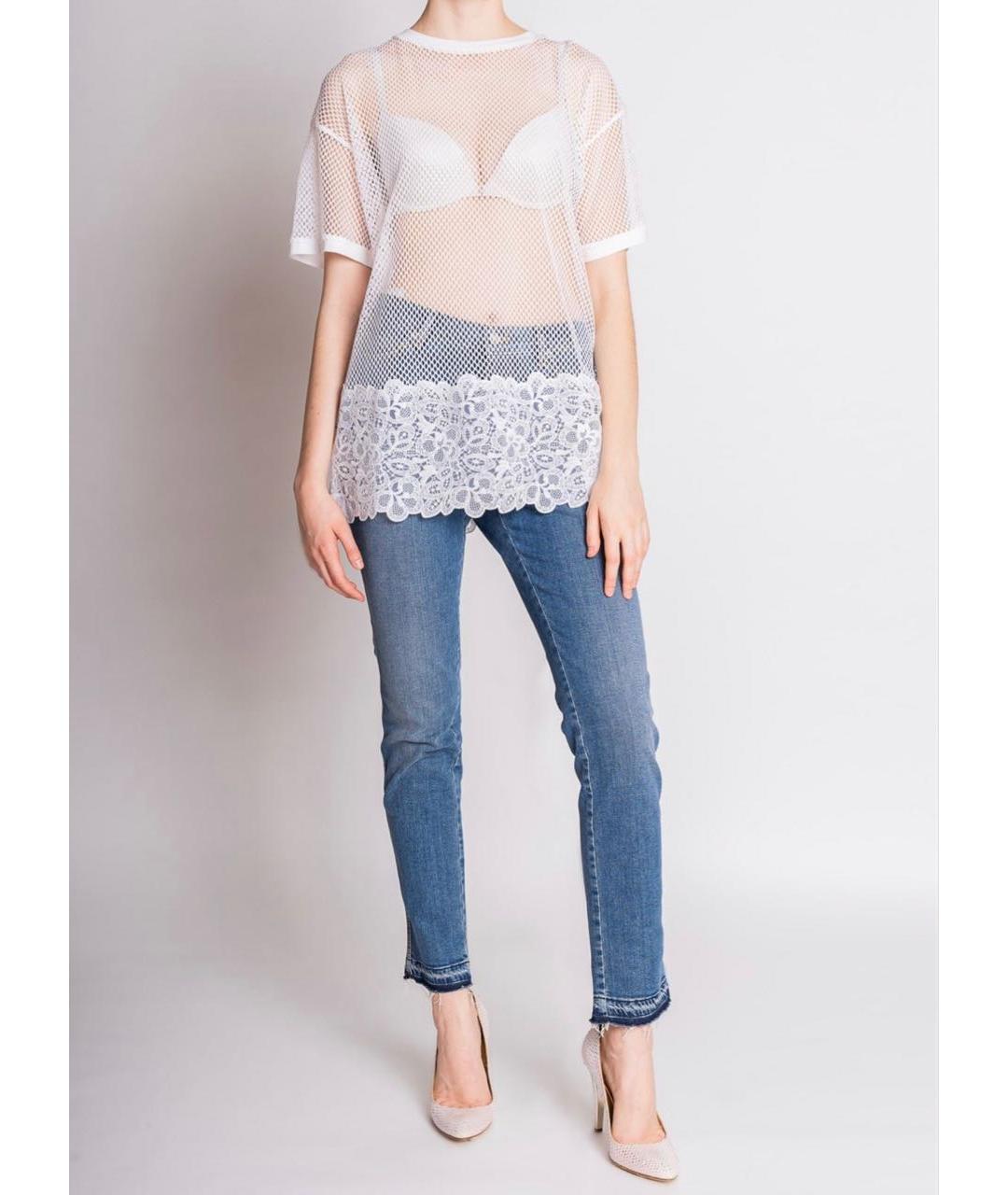 ERMANNO ERMANNO Голубые хлопко-эластановые джинсы слим, фото 2