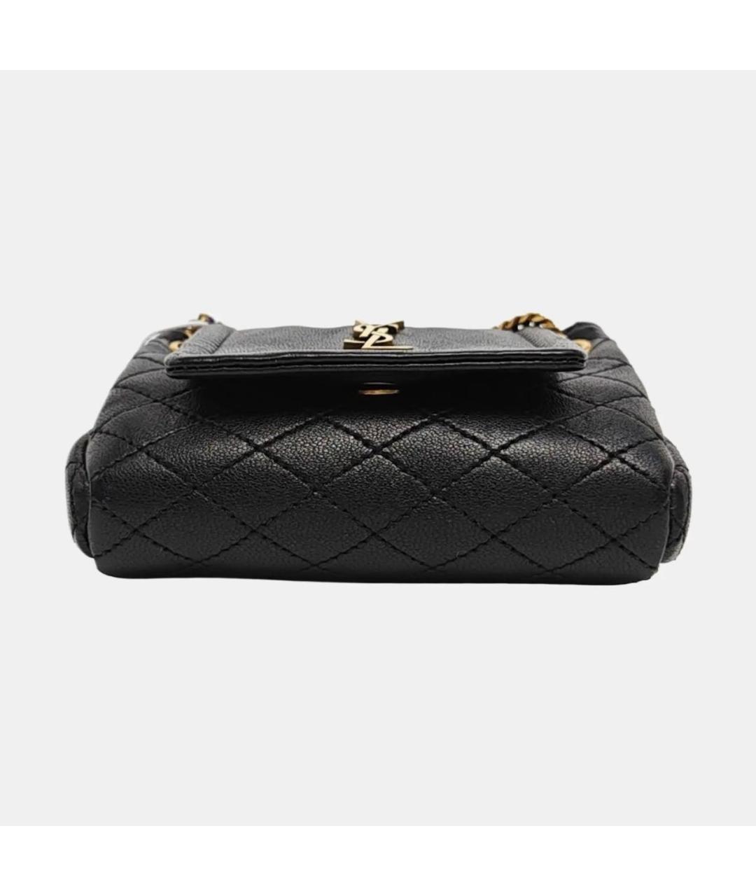 SAINT LAURENT Черная кожаная сумка через плечо, фото 4