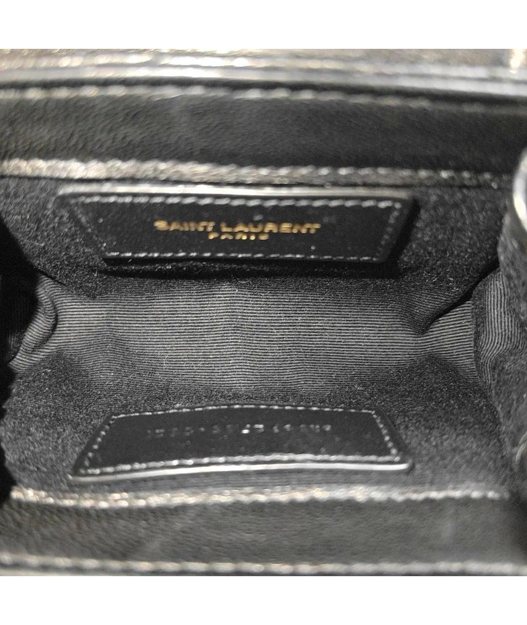 SAINT LAURENT Черная кожаная сумка через плечо, фото 5