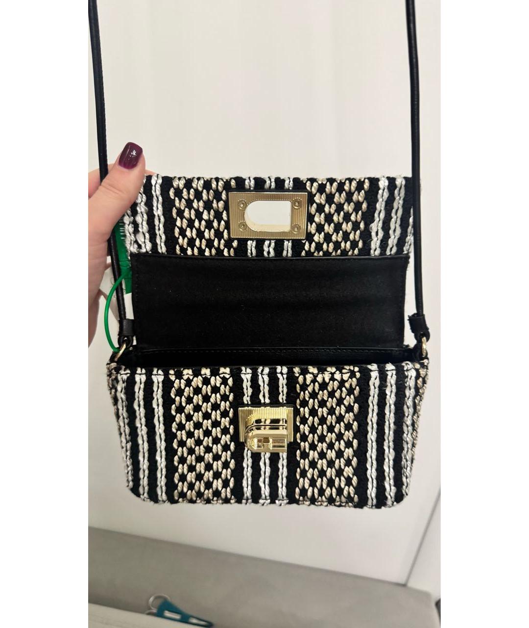 FURLA Черная тканевая сумка через плечо, фото 5