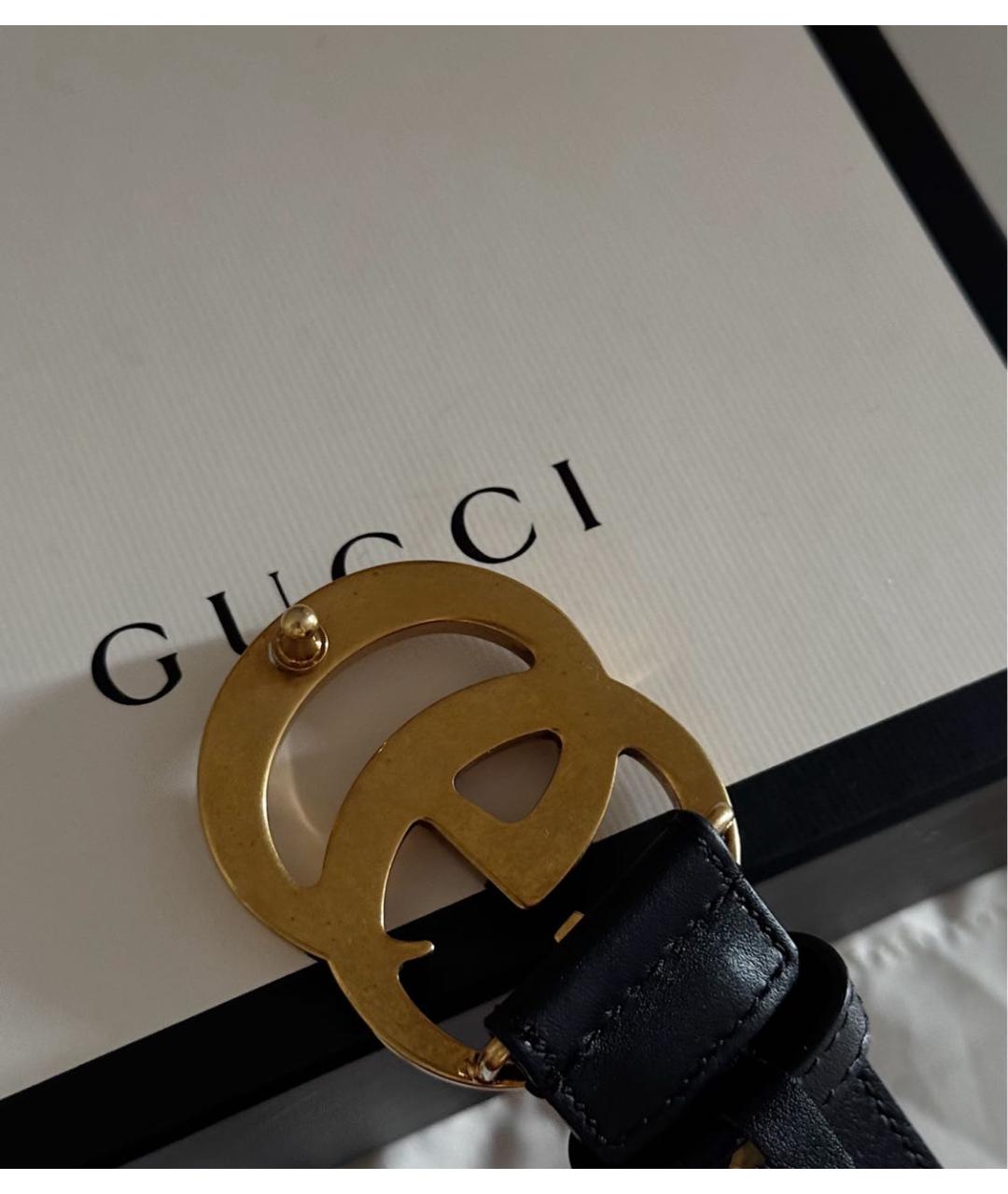 GUCCI Черный кожаный ремень, фото 8