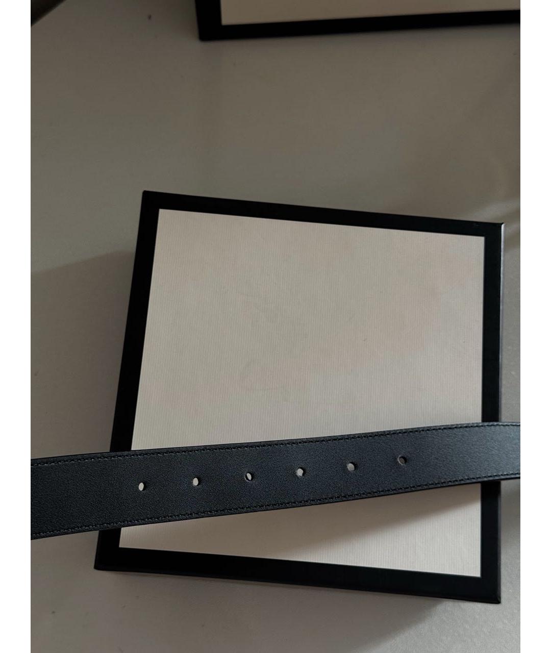 GUCCI Черный кожаный ремень, фото 7