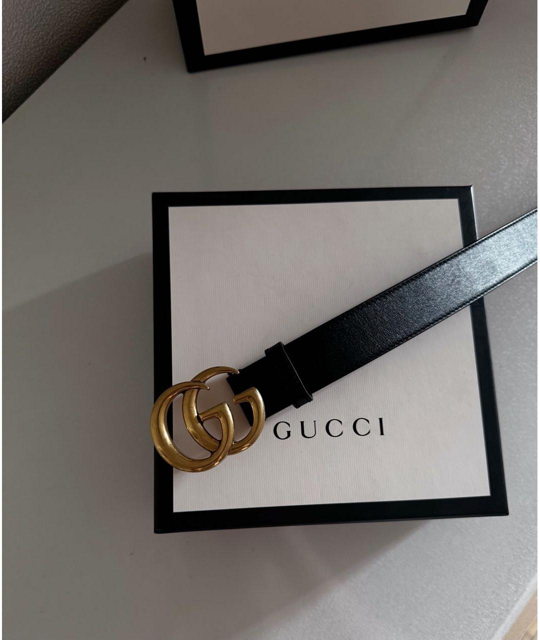 GUCCI Черный кожаный ремень, фото 2