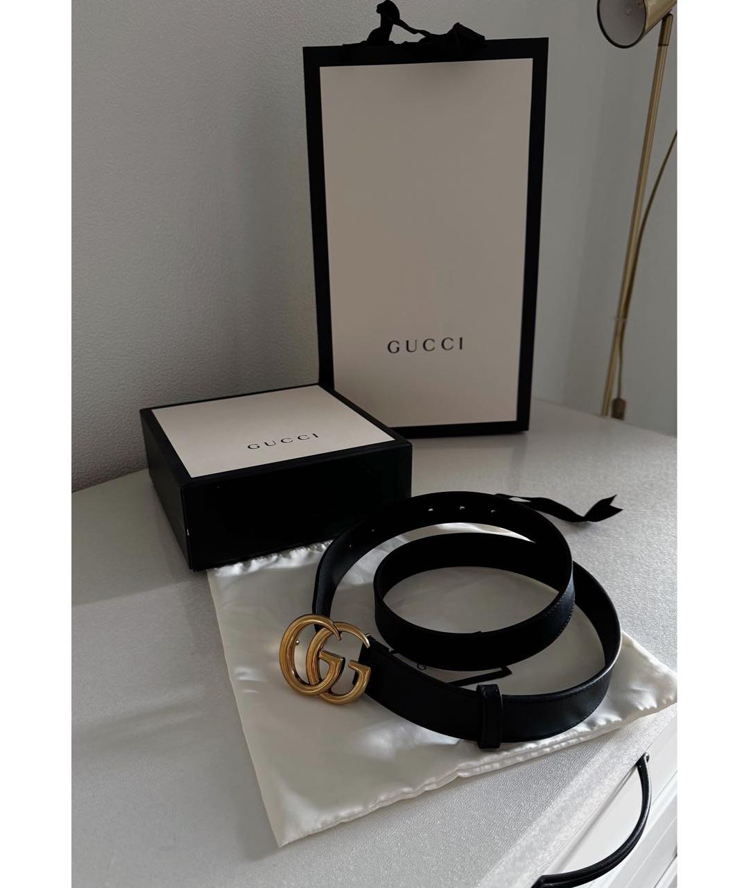 GUCCI Черный кожаный ремень, фото 5