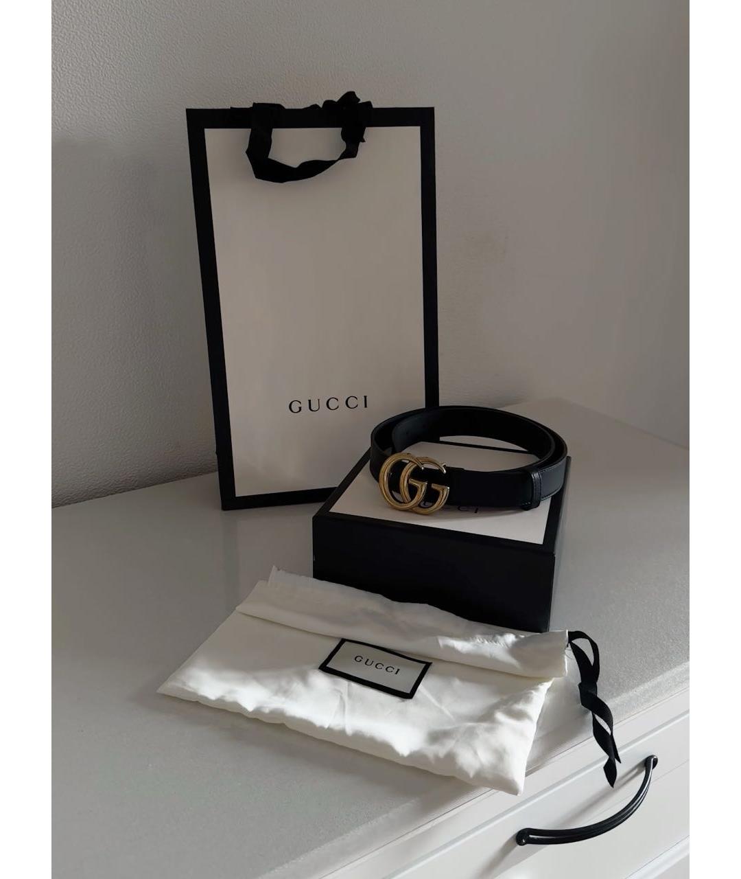 GUCCI Черный кожаный ремень, фото 6