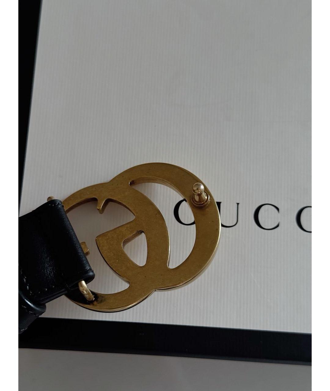 GUCCI Черный кожаный ремень, фото 4