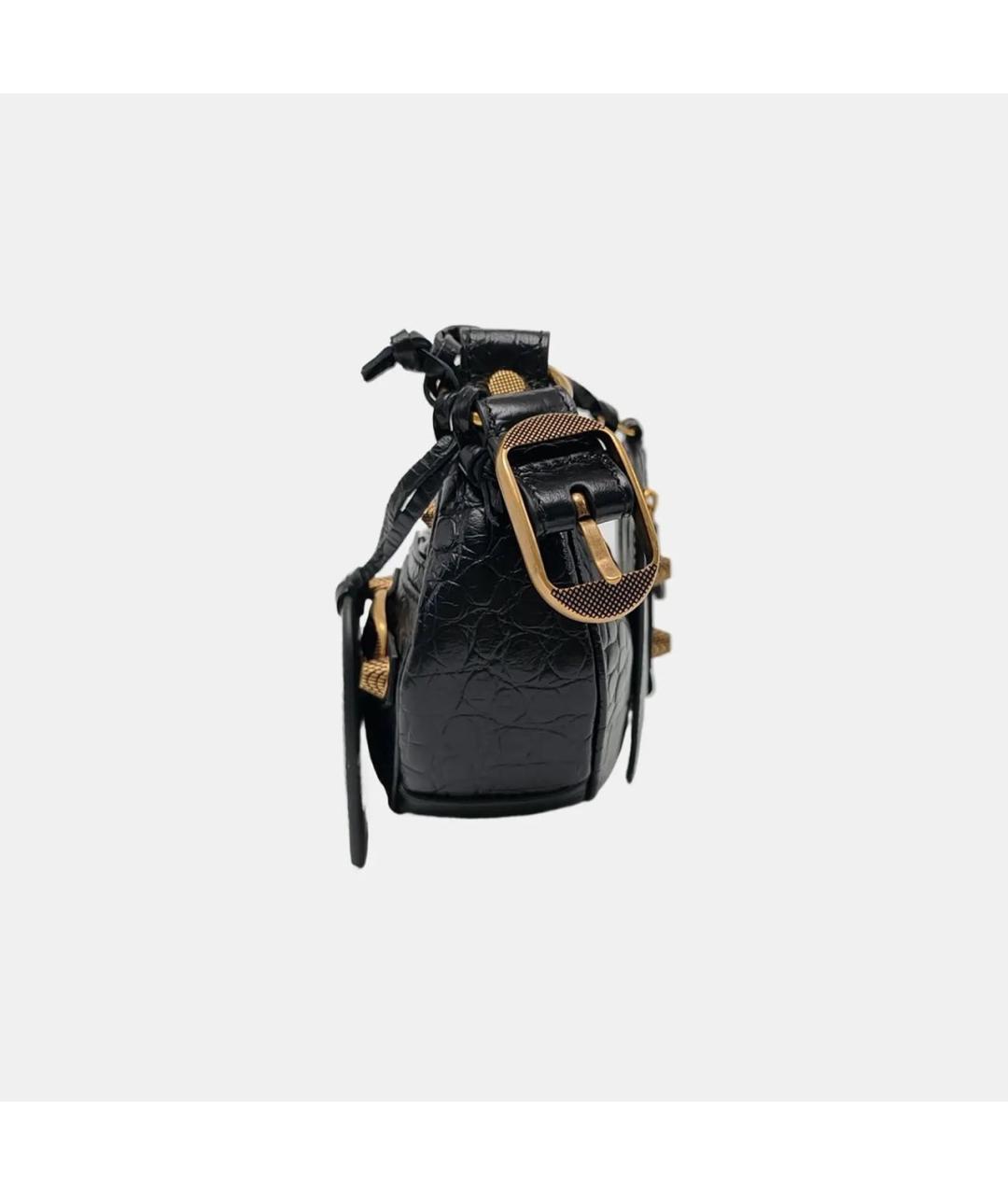 BALENCIAGA Черная кожаная сумка через плечо, фото 2