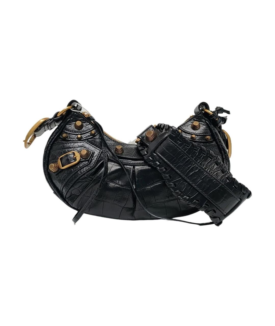 BALENCIAGA Черная кожаная сумка через плечо, фото 9