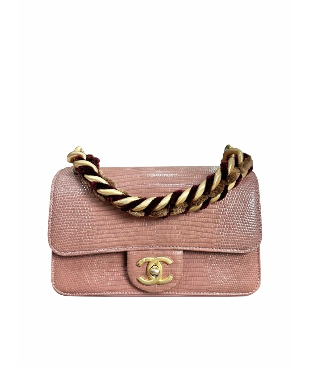 CHANEL Розовая сумка через плечо из экзотической кожи, фото 1