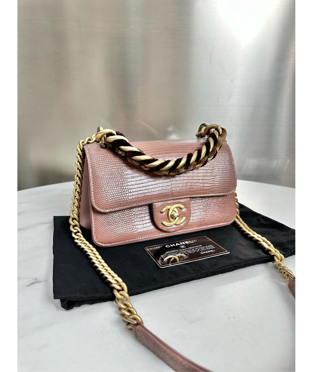 CHANEL Розовая сумка через плечо из экзотической кожи, фото 2
