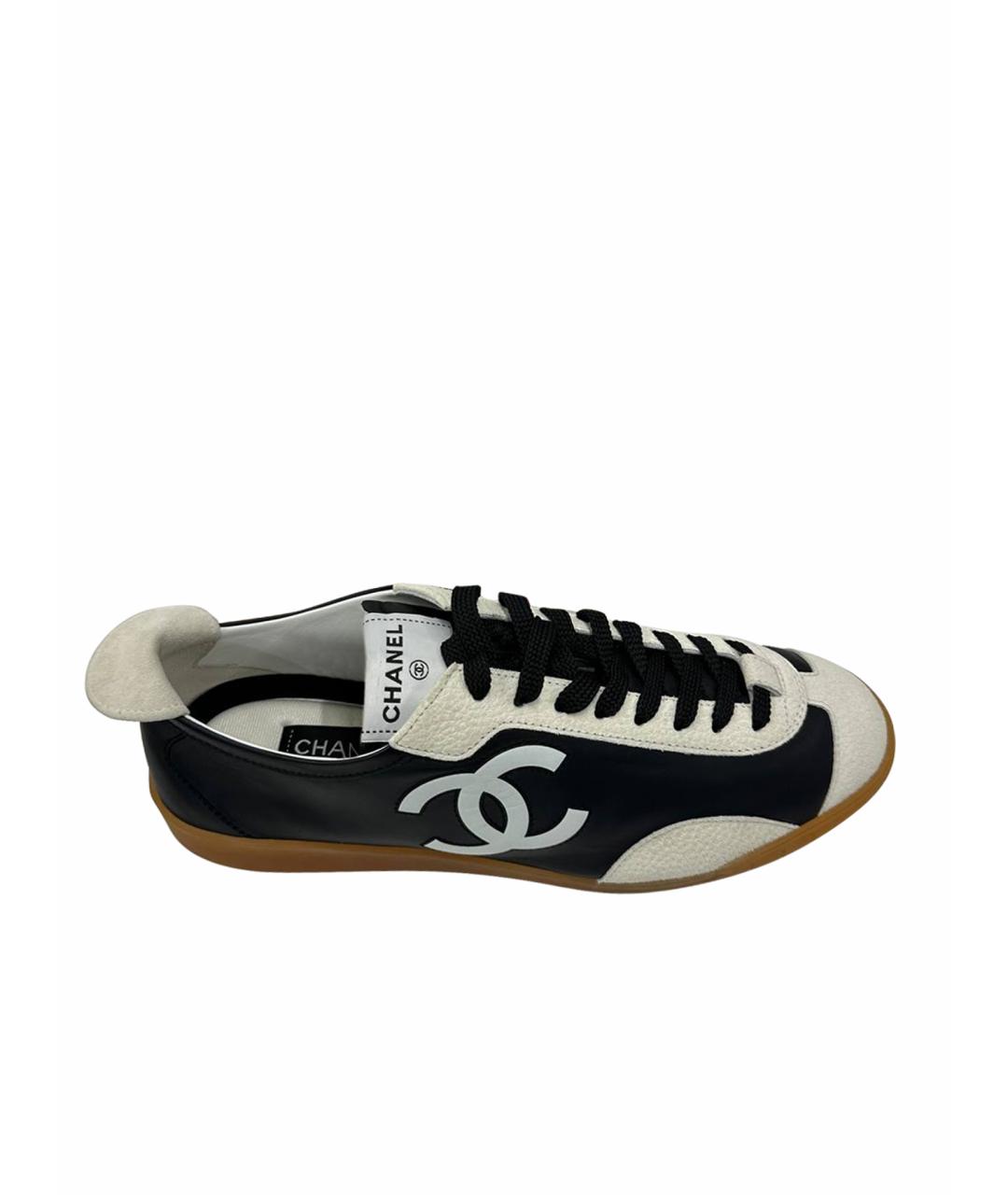 CHANEL Черные кожаные кеды, фото 1