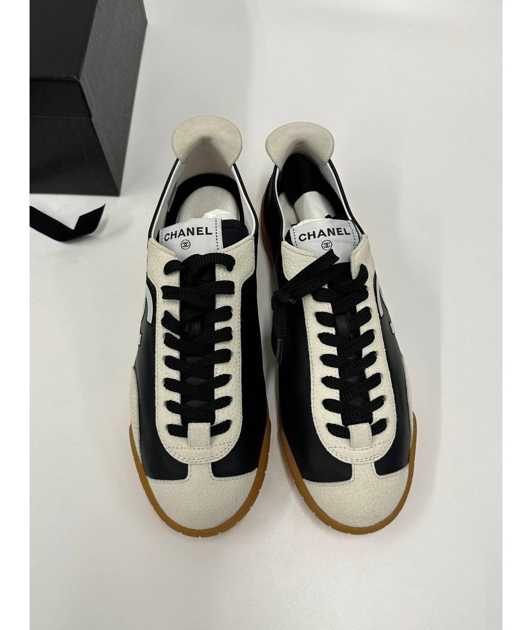 CHANEL Черные кожаные кеды, фото 7