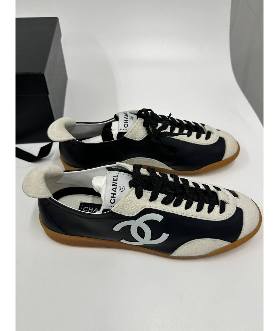 CHANEL Черные кожаные кеды, фото 8