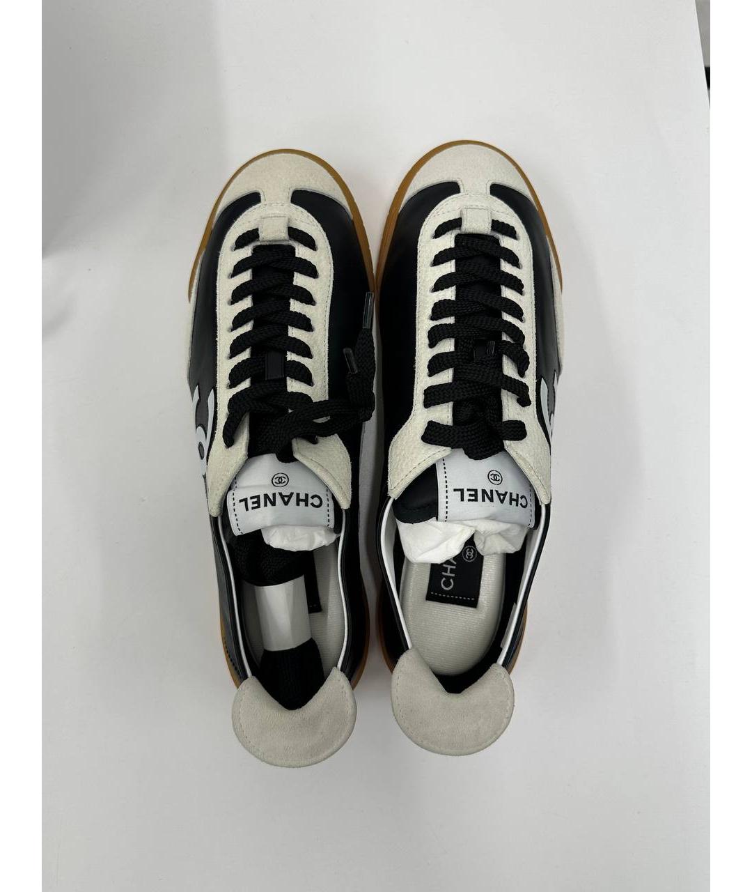 CHANEL Черные кожаные кеды, фото 5