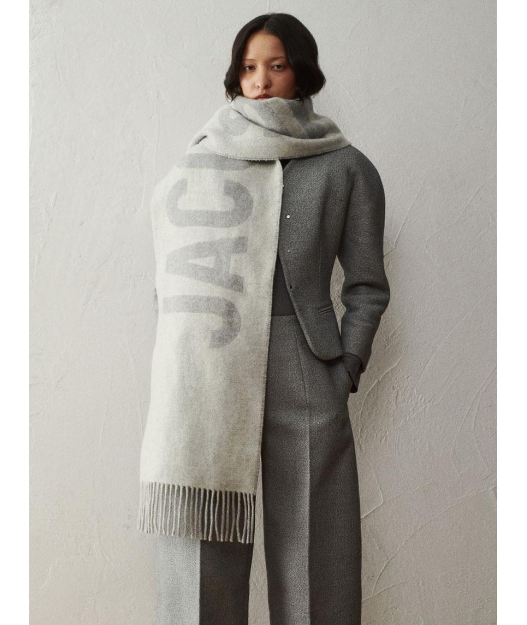 JACQUEMUS Серый шерстяной шарф, фото 2