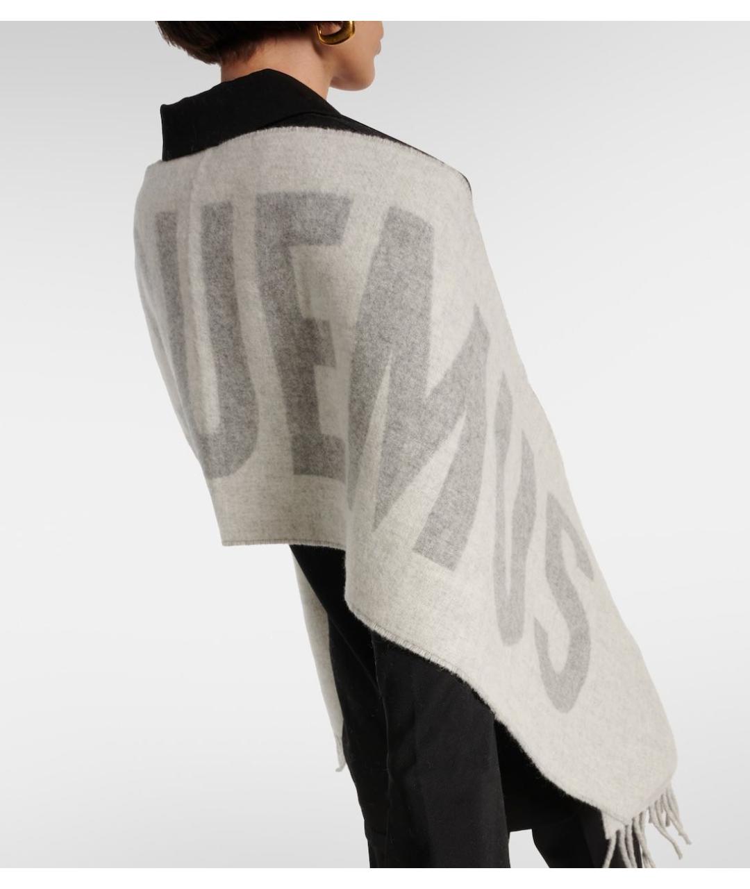 JACQUEMUS Серый шерстяной шарф, фото 3
