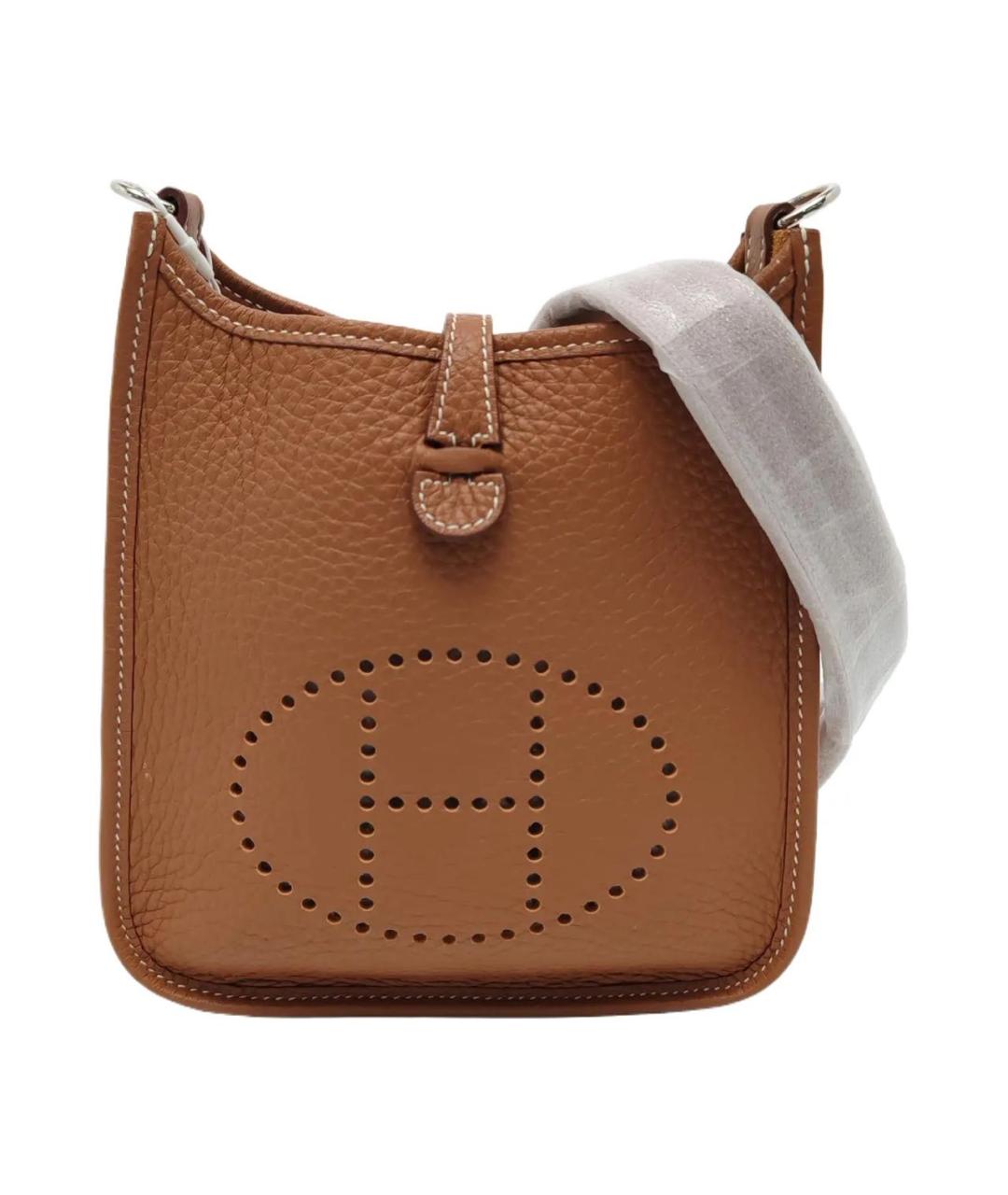 HERMES Коричневая кожаная сумка через плечо, фото 8