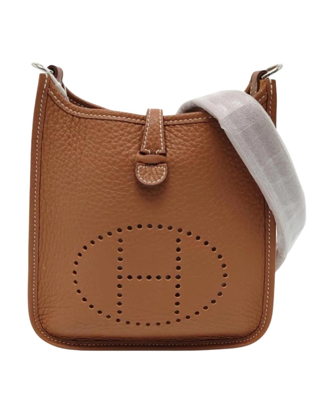 HERMES Коричневая кожаная сумка через плечо, фото 1