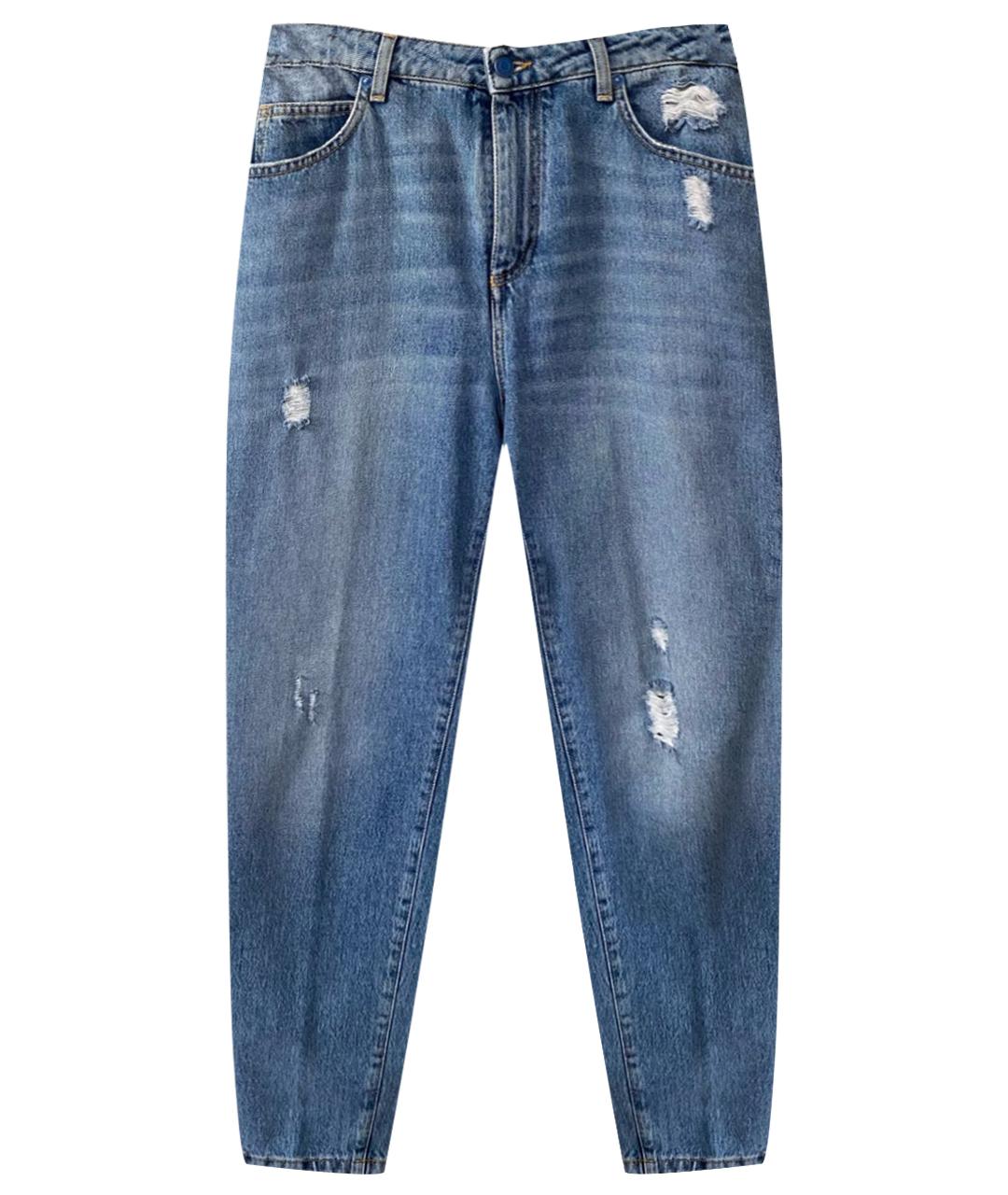 ERMANNO SCERVINO Голубые хлопковые прямые джинсы, фото 1