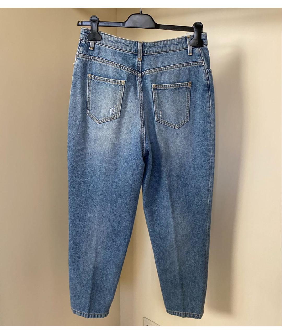 ERMANNO SCERVINO Голубые хлопковые прямые джинсы, фото 4