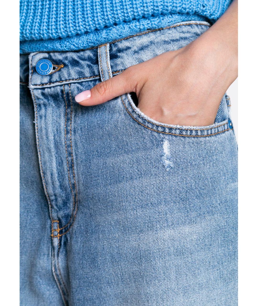 ERMANNO SCERVINO Голубые хлопковые прямые джинсы, фото 8