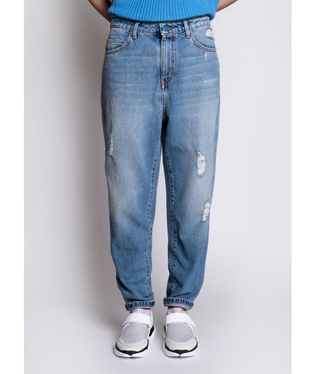 ERMANNO SCERVINO Голубые хлопковые прямые джинсы, фото 6