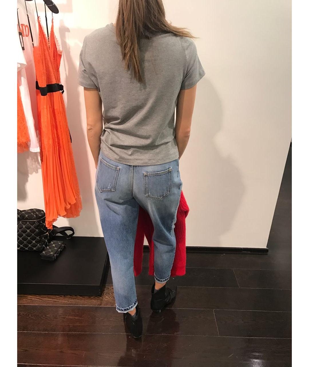 ERMANNO SCERVINO Голубые хлопковые прямые джинсы, фото 3