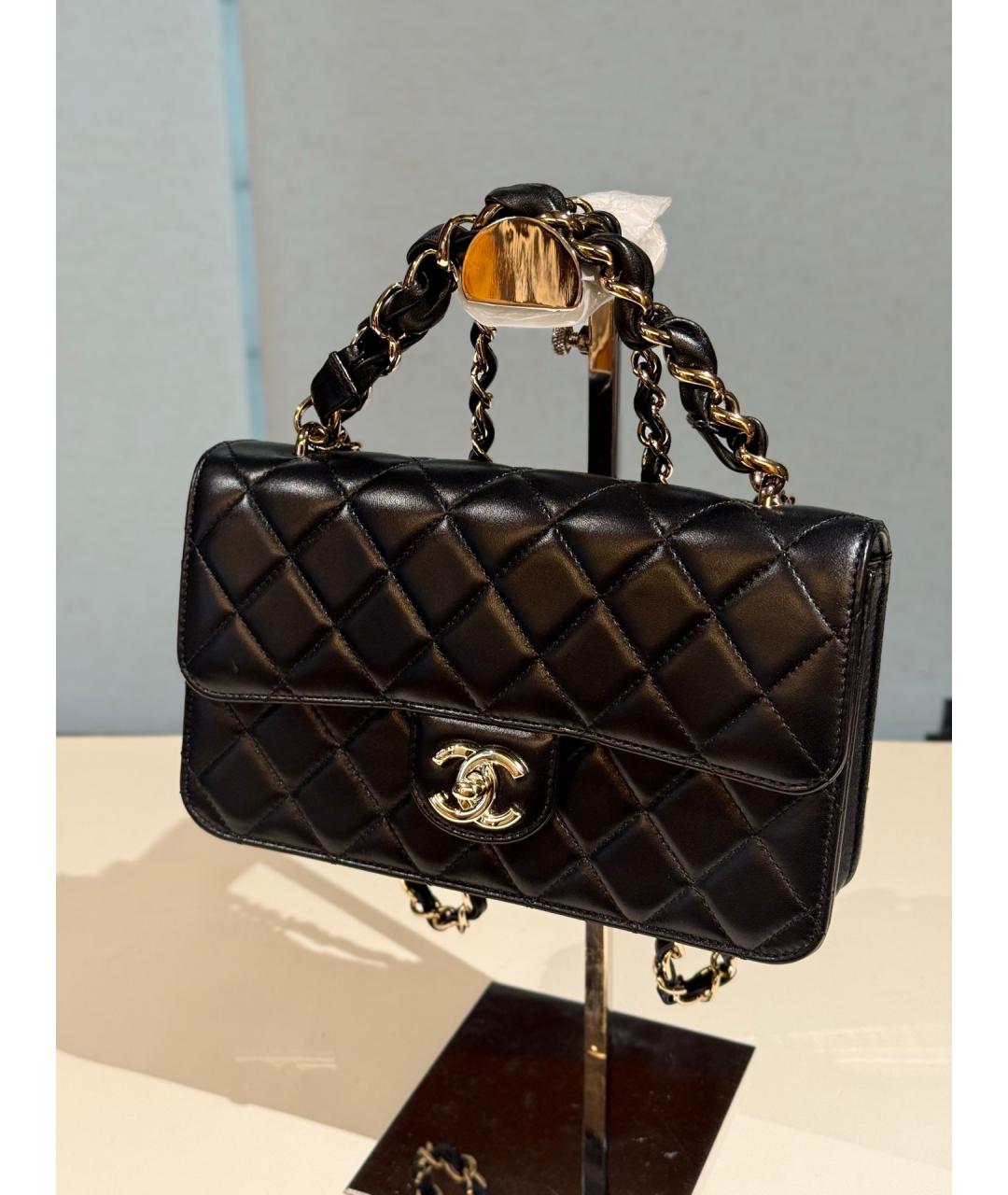 CHANEL Черная кожаная сумка через плечо, фото 4