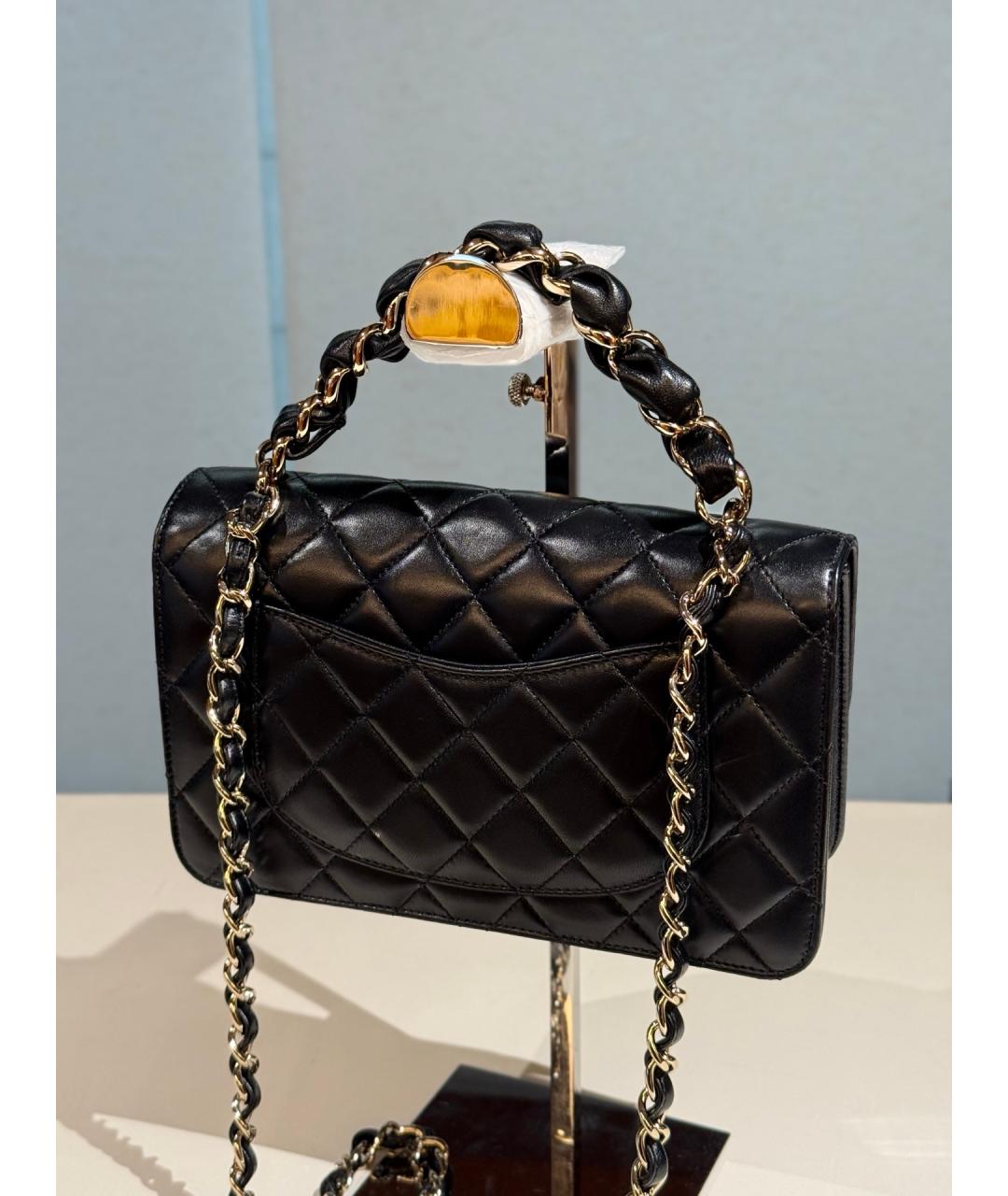 CHANEL Черная кожаная сумка через плечо, фото 8