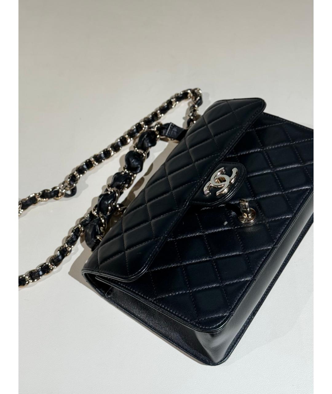 CHANEL Черная кожаная сумка через плечо, фото 9