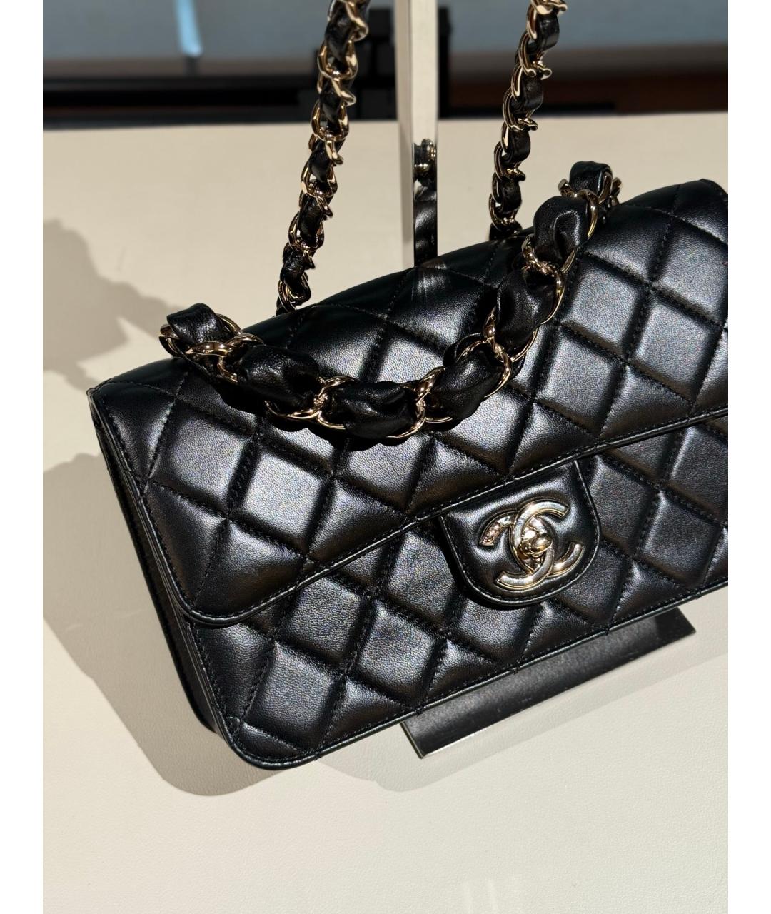 CHANEL Черная кожаная сумка через плечо, фото 6