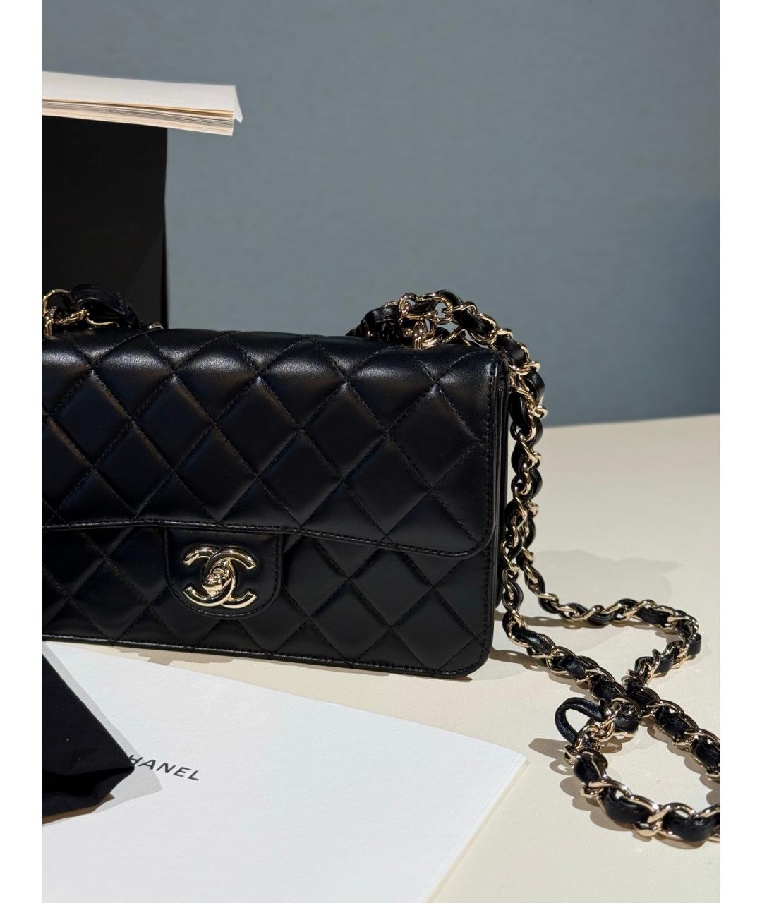 CHANEL Черная кожаная сумка через плечо, фото 3